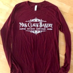 Long sleeve, Bella Canvas Tee, “Mrs. Claus’ Bakery holiday tee